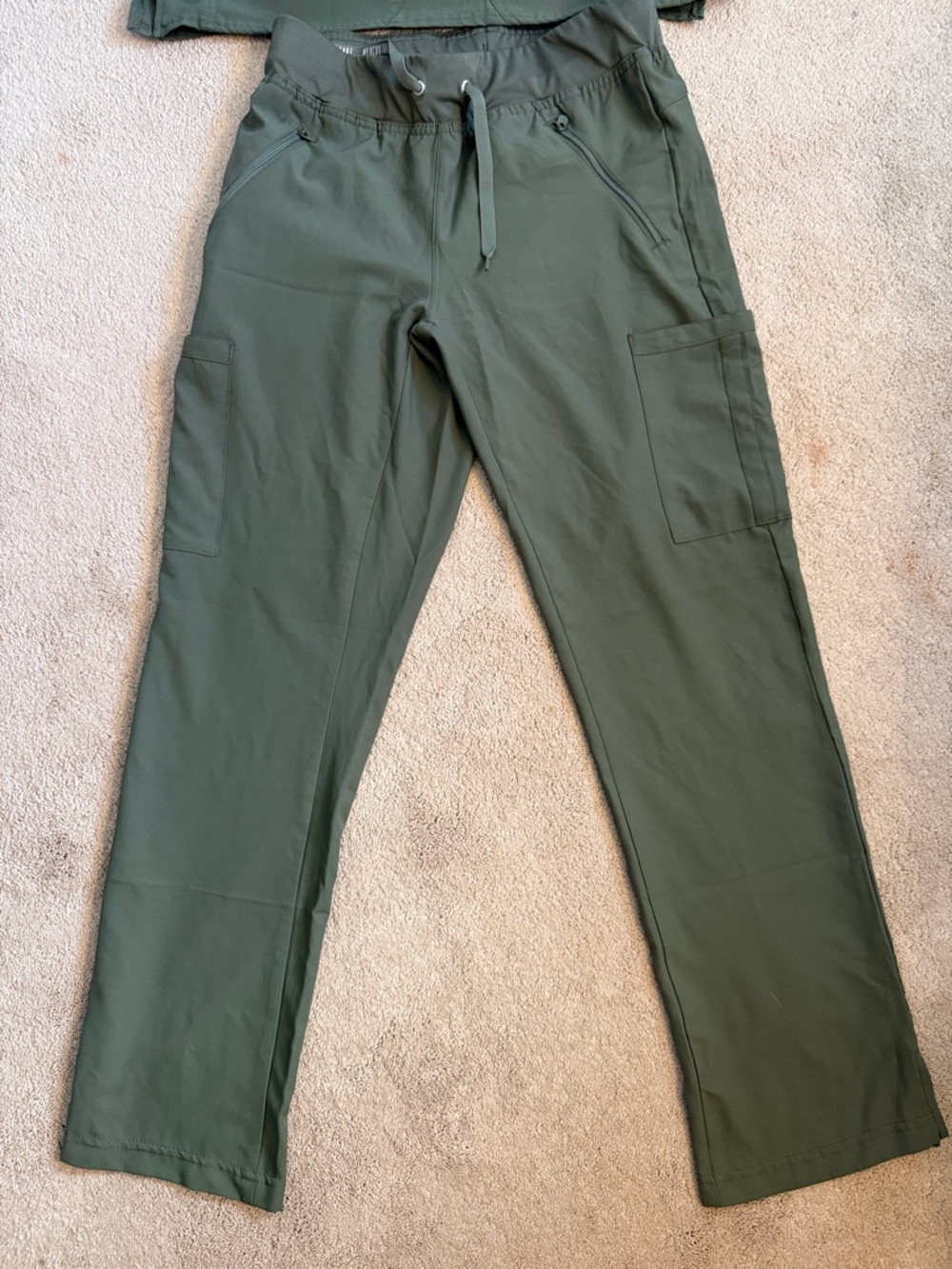 Med Couture Olive Green Cargo Jogger Scrub Pants - Picture 2 of 9